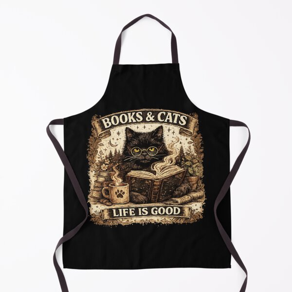 Item preview, Books & Cats Life Is Good Funny Black Cat Reader T-Shirt designed and sold by Sunday.Supply.