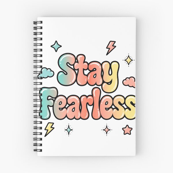 Item preview, Stay Fearless Pastel Aqua Coral Yellow Lightning Cloud Retro Quote designed and sold by AuraVibesArts .