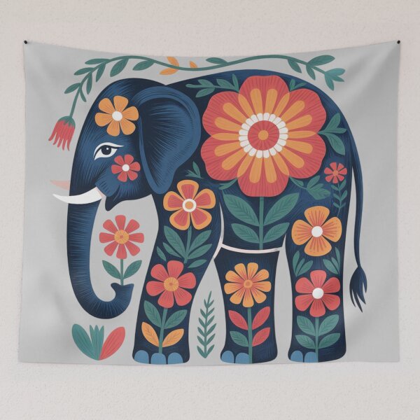Item preview, an elephant in a decorative pattern style designed and sold by 123ks.