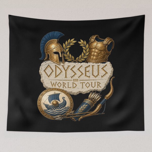 Item preview, Odysseus World Tour Stone Relief Trophy Collection Art Ancient Greek Mythology Humor Gift for Mythology Lovers designed and sold by Nightarel.
