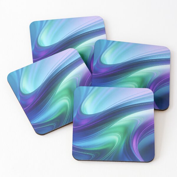 Item preview, Blue Aurora Waves Fluid Abstract Cyberpunk Aesthetic designed and sold by Paulo Costa Dias.