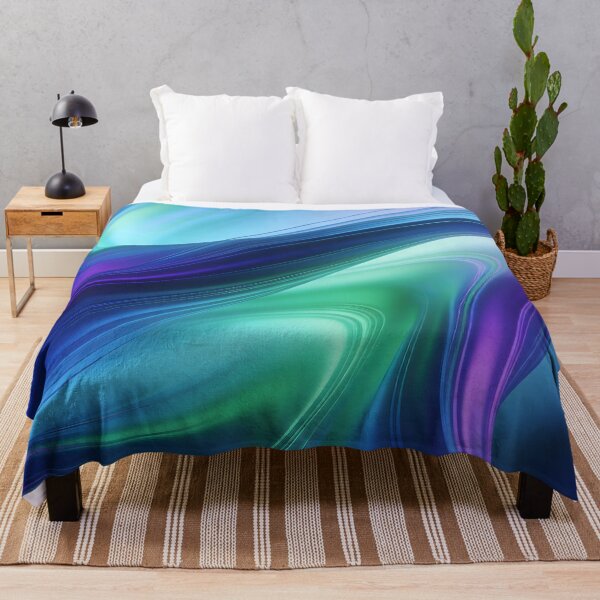 Item preview, Blue Aurora Waves Fluid Abstract Cyberpunk Aesthetic designed and sold by Paulo Costa Dias.