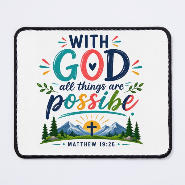 Item preview, With God All Things Are Possible | Matthew 19:26 | Christian Inspirational Quotes | Colorful Faith Design designed and sold by MARSHORY.