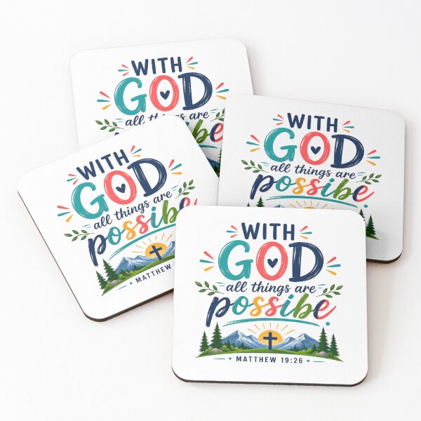 Item preview, With God All Things Are Possible | Matthew 19:26 | Christian Inspirational Quotes | Colorful Faith Design designed and sold by MARSHORY.