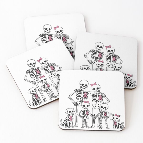 Item preview,  Skeleton Family pink ribbon Dog Cat Breast Cancer designed and sold by Simon-art-land.