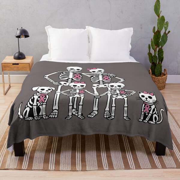 Item preview, Skeleton Family pink ribbon Dog Cat Breast Cancer designed and sold by Simon-Art-Land.