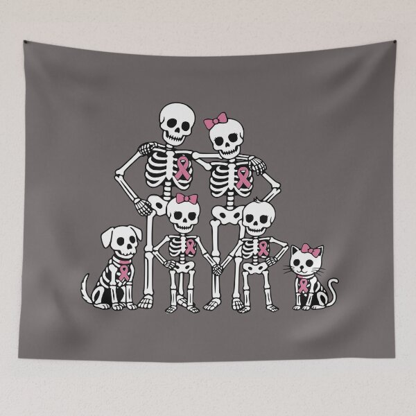 Item preview,  Skeleton Family pink ribbon Dog Cat Breast Cancer designed and sold by Simon-art-land.
