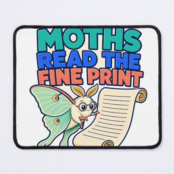 Item preview, Moths Read The Fine Print designed and sold by aihrgdesign.