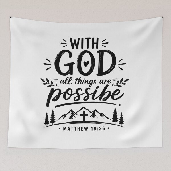Item preview,  With God All Things Are Possible | Matthew 19:26 | Christian Inspirational Quotes | Colorful Faith Design designed and sold by MARSHORY.