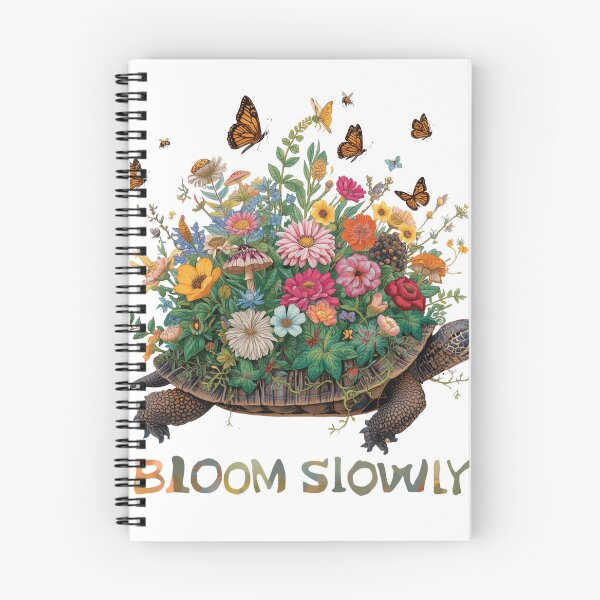 Item preview,  Bloom Slowly | Whimsical Turtle Botanical Garden Illustration designed and sold by catcurio.