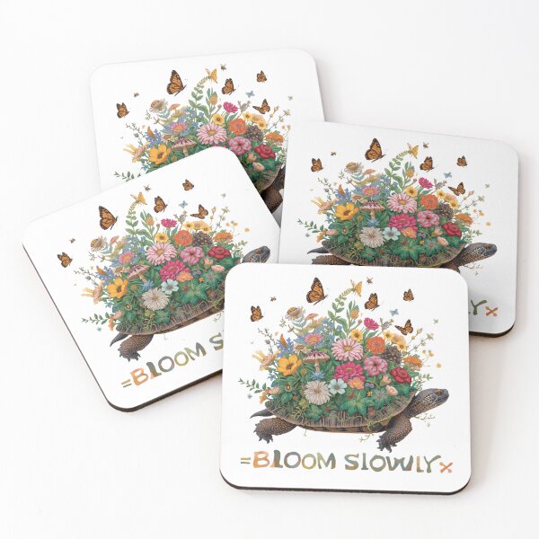 Item preview,  Bloom Slowly | Whimsical Turtle Botanical Garden Illustration designed and sold by catcurio.