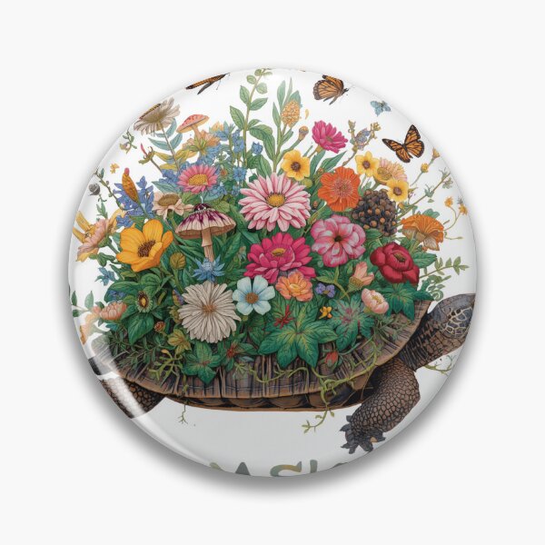 Item preview,  Bloom Slowly | Whimsical Turtle Botanical Garden Illustration designed and sold by catcurio.