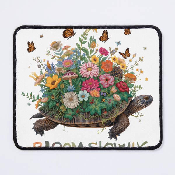 Item preview, Bloom Slowly | Whimsical Turtle Botanical Garden Illustration designed and sold by catcurio.
