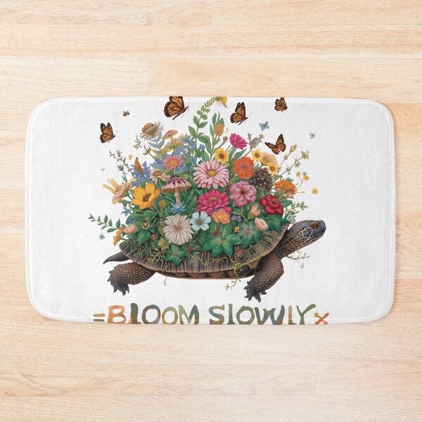 Item preview,  Bloom Slowly | Whimsical Turtle Botanical Garden Illustration designed and sold by catcurio.