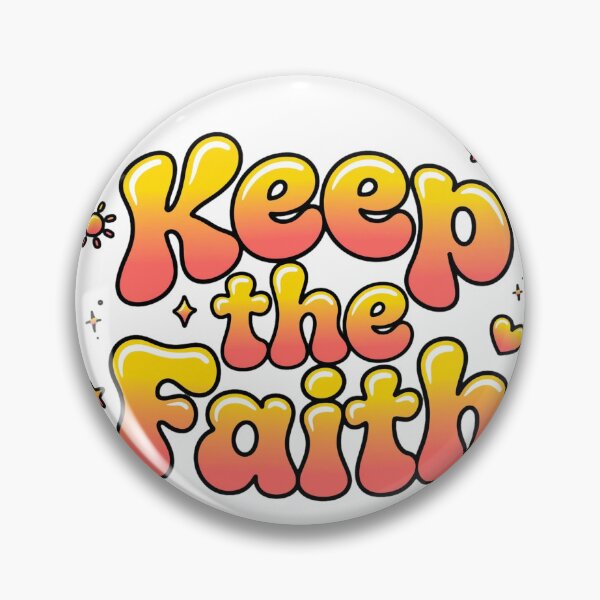 Item preview, Keep The Faith Groovy Retro Typography Yellow Coral Gradient Angels Planets designed and sold by AuraVibesArts .