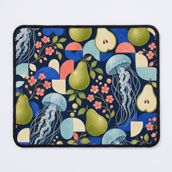 Item preview, Pear Jellyfish Bauhaus Garden Pattern designed and sold by aihrgdesign.