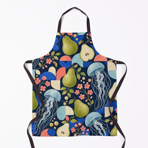 Item preview, Pear Jellyfish Bauhaus Garden Pattern designed and sold by aihrgdesign.
