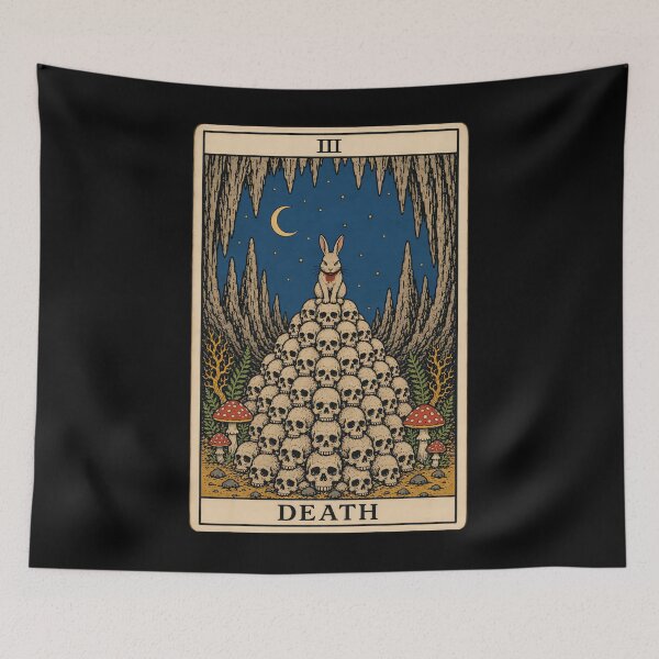 Item preview, Death Tarot Rabbit Skull Cave Gothic Mystic Card Halloween designed and sold by AmazingPics001.