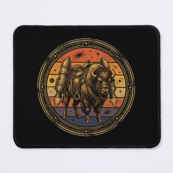 Item preview, Retro Rocket Booster Bison Vintage Badge designed and sold by DuckOddity.