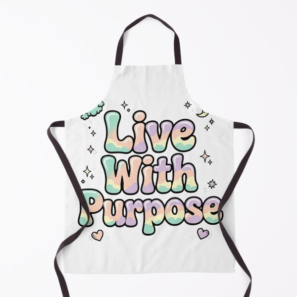 Item preview, Live With Purpose Pastel Rainbow Retro Typography Cute Bubble Lettering Cloud Moon designed and sold by AuraVibesArts .