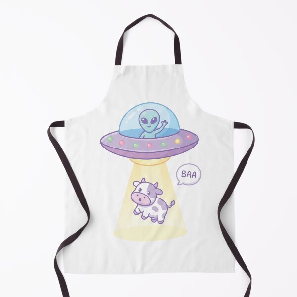 Item preview, Cute UFO Abducting Confused Cow Pastel Kawaii Alien Art designed and sold by Pavnud.