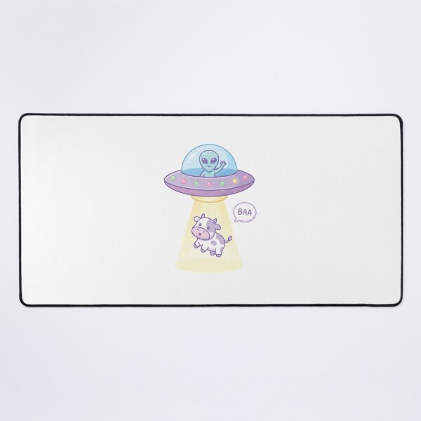 Item preview, Cute UFO Abducting Confused Cow Pastel Kawaii Alien Art designed and sold by Pavnud.