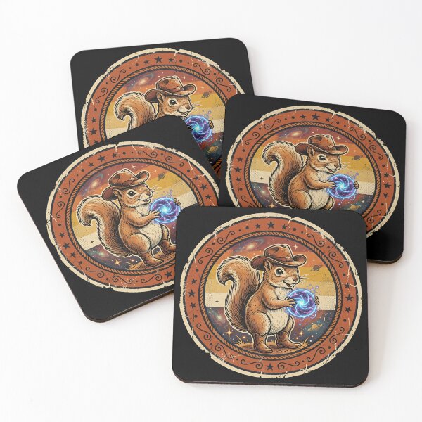 Item preview, Retro Plasma Nut Cowboy Squirrel Vintage Badge designed and sold by DuckOddity.