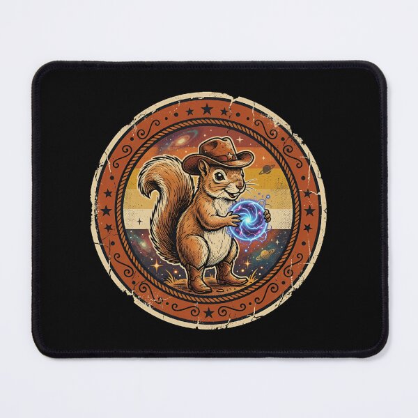 Item preview, Retro Plasma Nut Cowboy Squirrel Vintage Badge designed and sold by DuckOddity.
