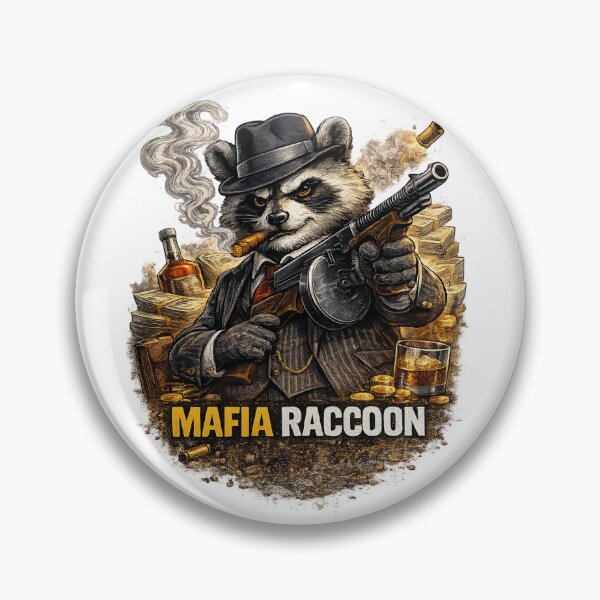 Item preview, Mafia Raccoon Gangster Vintage T-Shirt | Funny Mob Raccoon Illustration designed and sold by Norique_7.