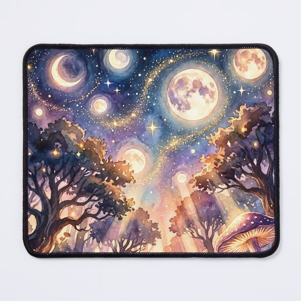 Item preview, Celestial Moonlit Mushroom Forest Dreams designed and sold by Storybook Botanica.