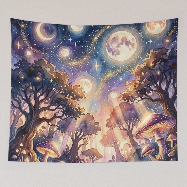 Item preview, Celestial Moonlit Mushroom Forest Dreams designed and sold by Storybook Botanica.