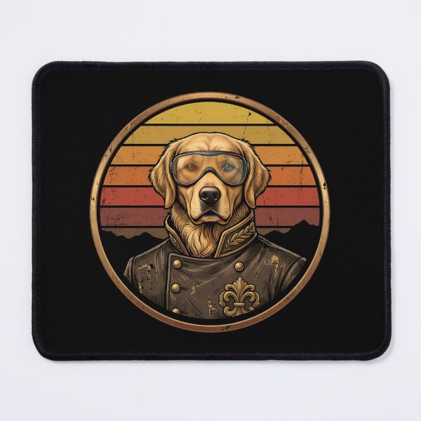 Item preview, Retro Stagecoach Aviator Golden Retriever Vintage Badge designed and sold by DuckOddity.