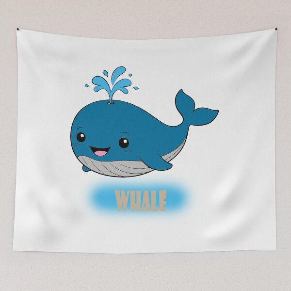 Item preview, Cute Cartoon Blue Whale Spouting Water designed and sold by argopalazoni17.