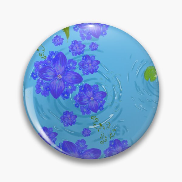 Item preview, Enchanted Water Garden – Floating Blue Blossom Stream designed and sold by Arabesque.fromSadia.