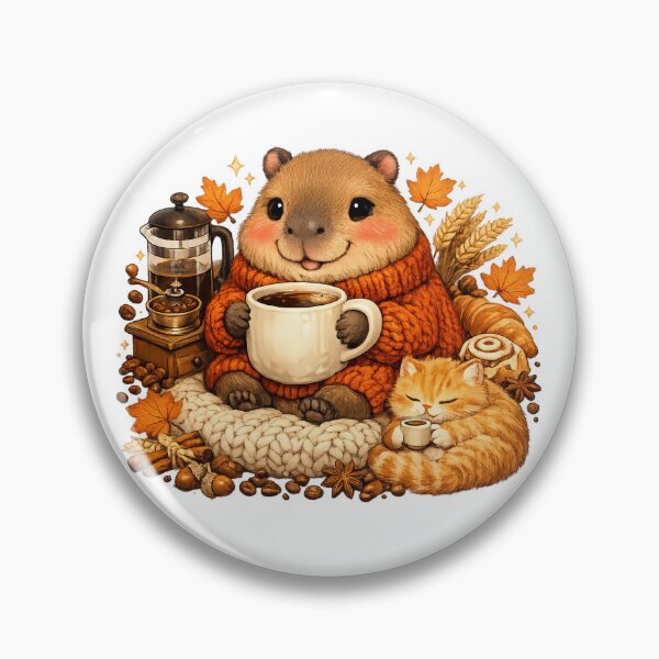 Item preview, Cozy Coffee Capybara | Ultimate Coffee Lover Illustration designed and sold by Cozy Art for Cozy Souls.