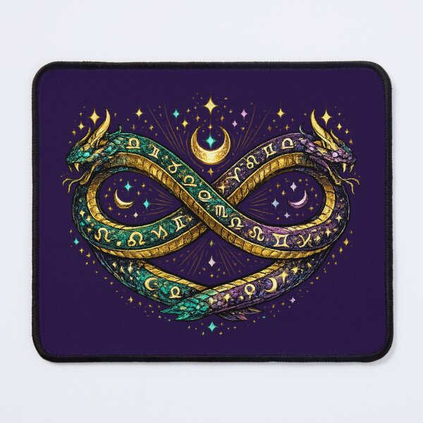 Item preview, Infinity Zodiac Serpents Astrology T-Shirt | Cosmic Twin Snake Galaxy Design designed and sold by irfanshikh.
