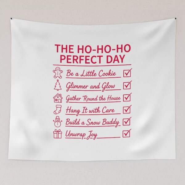 Item preview, The Ho Ho Ho Perfect Day Christmas Checklist Graphic designed and sold by The secret storage room.