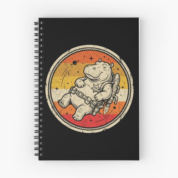 Item preview, Retro Zero Gravity Jetpack Hippo Vintage Badge designed and sold by DuckOddity.