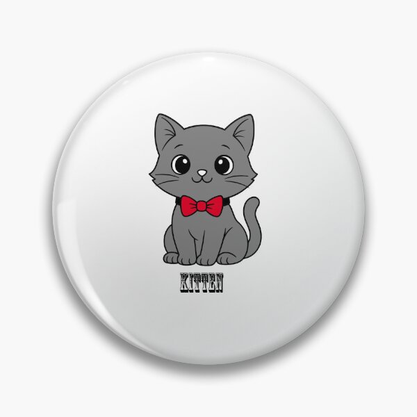 Item preview, Cute Cartoon Gray Cat with a Red Bow Tie designed and sold by argopalazoni17.