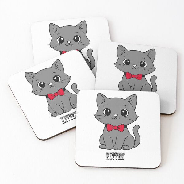 Item preview, Cute Cartoon Gray Cat with a Red Bow Tie designed and sold by argopalazoni17.