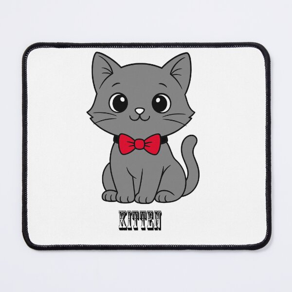 Item preview, Cute Cartoon Gray Cat with a Red Bow Tie designed and sold by argopalazoni17.