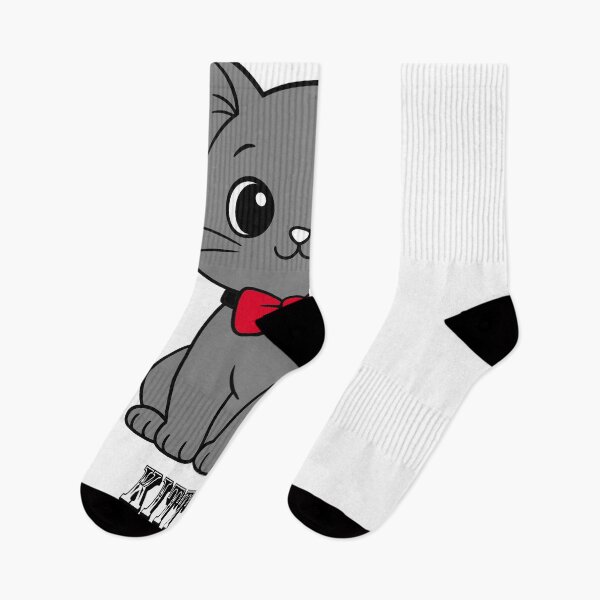 Item preview, Cute Cartoon Gray Cat with a Red Bow Tie designed and sold by argopalazoni17.