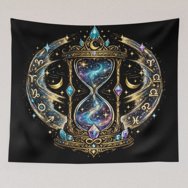 Item preview, Cosmic Zodiac Hourglass Astrology T-Shirt | Celestial Time Galaxy Design designed and sold by irfanshikh.