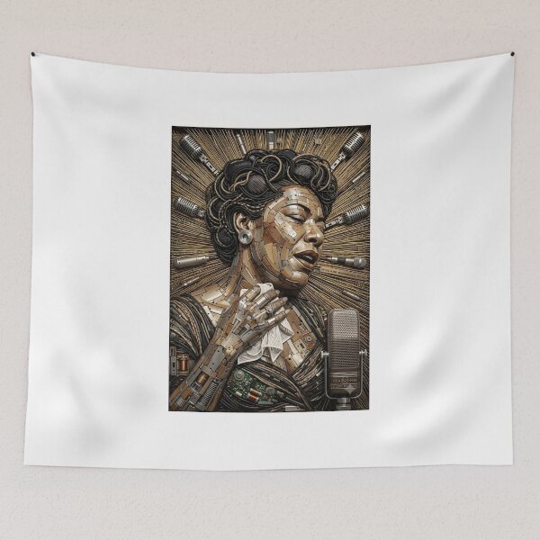 Item preview, Ella Fitzgerald microphone art designed and sold by POPARTLOGOTEES.