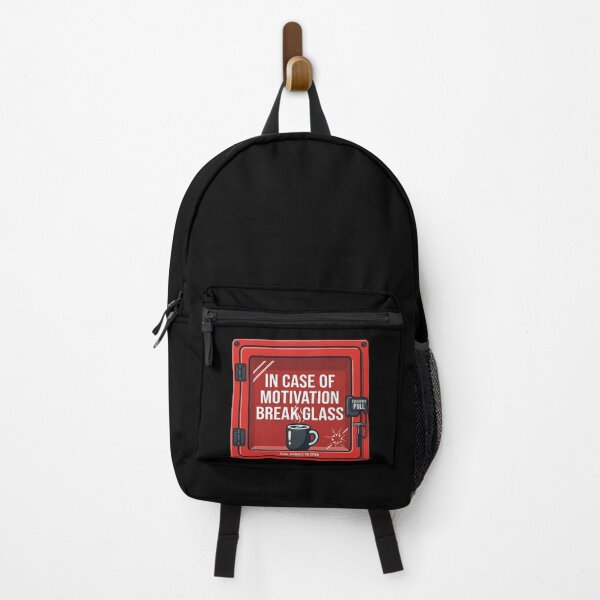 Item preview, In Case Of Motivation Break Glass Funny designed and sold by Zazz Lee.