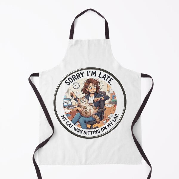 Item preview, Sorry I'm late - Cat on lap designed and sold by ME design.
