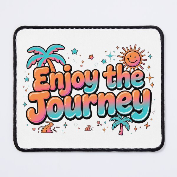 Item preview, Enjoy the Journey Tropical Palm Tree Road Trip Sunset Retro Quote designed and sold by AuraVibesArts .