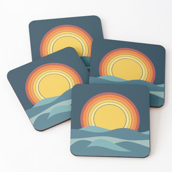 Item preview, Retro 70s Sunset Ocean Waves designed and sold by Moodprint5.