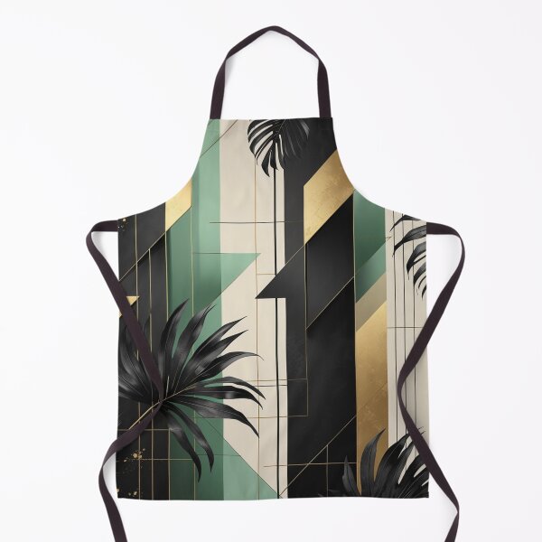 Item preview, Luxury Art Deco Tropical Pattern | Black Monstera & Gold Geometric Wall Art designed and sold by semenol.