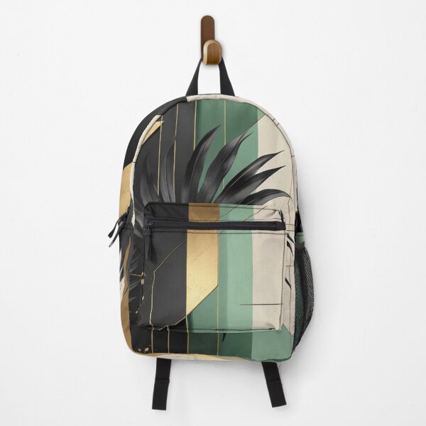 Item preview, Luxury Art Deco Tropical Pattern | Black Monstera & Gold Geometric Wall Art designed and sold by semenol.